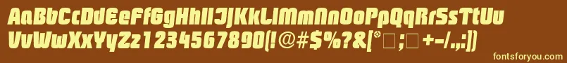 Шрифт BoozleDisplaySsiItalic – жёлтые шрифты на коричневом фоне