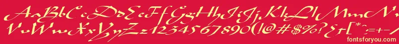 AladdinexpandedItalic Font – Yellow Fonts on Red Background