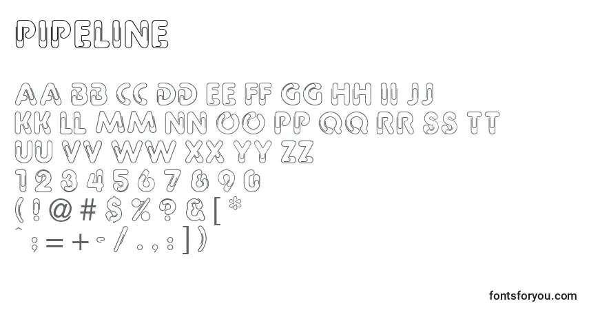 Pipeline Font – alphabet, numbers, special characters