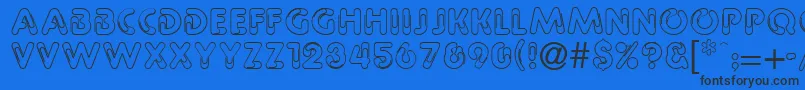 フォントPipeline – 黒い文字の青い背景