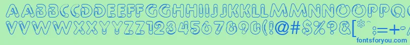 フォントPipeline – 青い文字は緑の背景です。