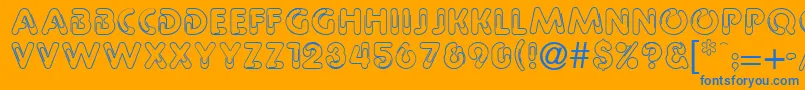 Pipeline Font – Blue Fonts on Orange Background