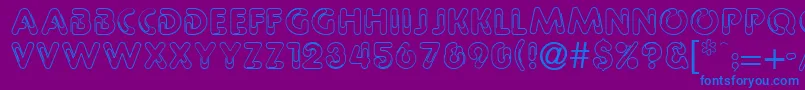 Pipeline-fontti – siniset fontit violetilla taustalla