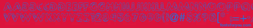 Pipeline Font – Blue Fonts on Red Background