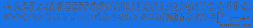 フォントPipeline – 茶色の文字が青い背景にあります。