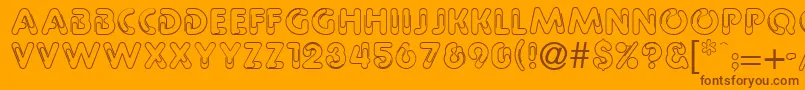 Pipeline Font – Brown Fonts on Orange Background