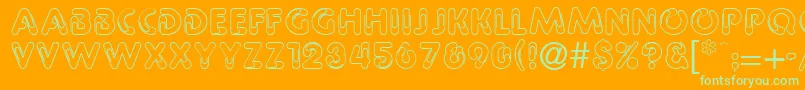 フォントPipeline – オレンジの背景に緑のフォント