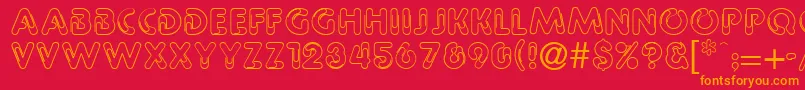 Pipeline Font – Orange Fonts on Red Background