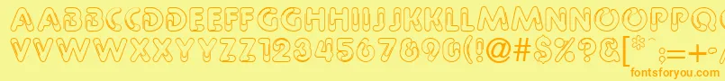 Pipeline Font – Orange Fonts on Yellow Background