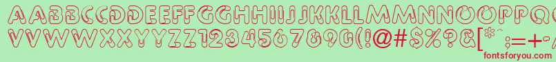 Pipeline Font – Red Fonts on Green Background