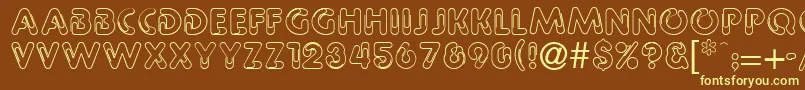 Pipeline Font – Yellow Fonts on Brown Background