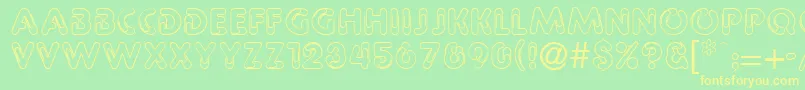 Pipeline Font – Yellow Fonts on Green Background