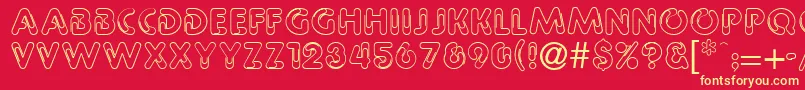 Pipeline Font – Yellow Fonts on Red Background