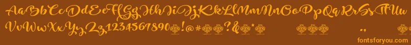 Police JustbedemoRegular – polices orange sur fond brun