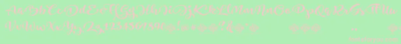 JustbedemoRegular Font – Pink Fonts on Green Background