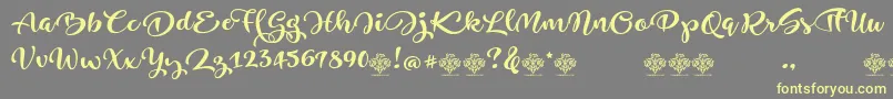 JustbedemoRegular Font – Yellow Fonts on Gray Background