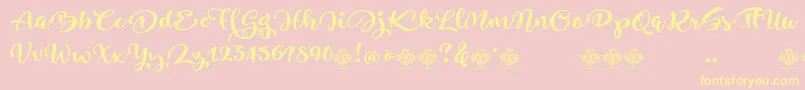 JustbedemoRegular Font – Yellow Fonts on Pink Background