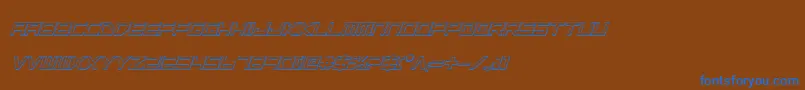 フォントLgsbi3D – 茶色の背景に青い文字