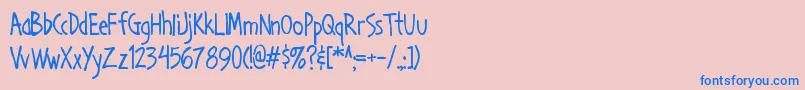 Handa Font – Blue Fonts on Pink Background