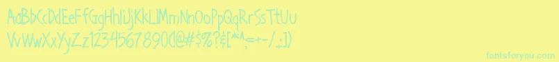 Handa Font – Green Fonts on Yellow Background