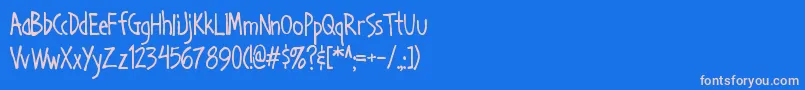 Handa Font – Pink Fonts on Blue Background