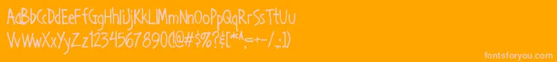 Handa Font – Pink Fonts on Orange Background