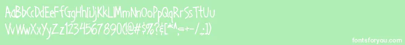 フォントHanda – 緑の背景に白い文字