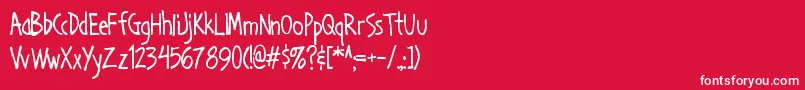 Handa Font – White Fonts on Red Background