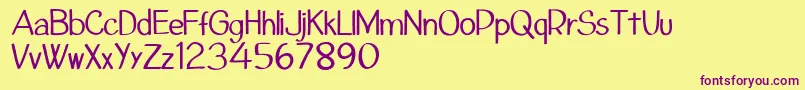 CfcantchangetheworldRegula Font – Purple Fonts on Yellow Background