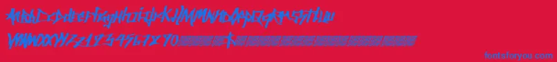Ancientsprawl Font – Blue Fonts on Red Background