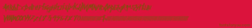 Ancientsprawl Font – Brown Fonts on Red Background