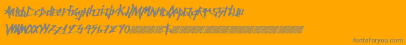 Ancientsprawl-Schriftart – Graue Schriften auf orangefarbenem Hintergrund