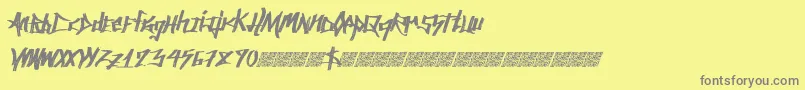 Ancientsprawl Font – Gray Fonts on Yellow Background