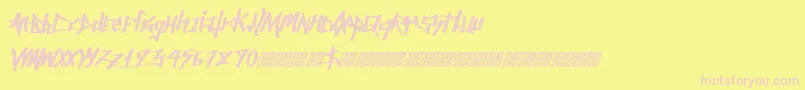 Ancientsprawl Font – Pink Fonts on Yellow Background