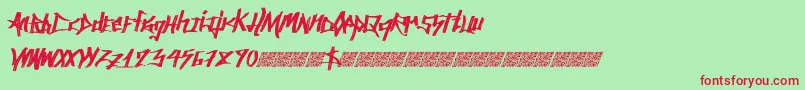 Ancientsprawl Font – Red Fonts on Green Background