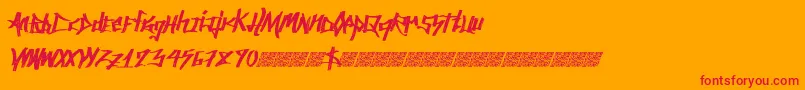 Ancientsprawl Font – Red Fonts on Orange Background