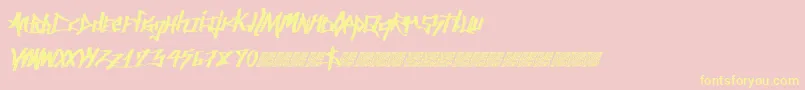 Ancientsprawl Font – Yellow Fonts on Pink Background