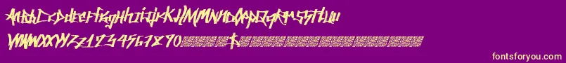 Ancientsprawl Font – Yellow Fonts on Purple Background