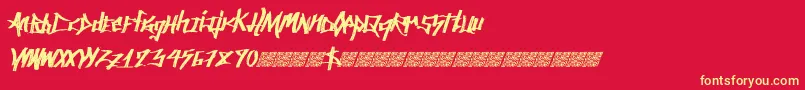 Ancientsprawl Font – Yellow Fonts on Red Background