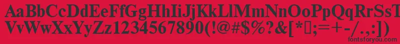 フォントTimes.KzBold – 赤い背景に黒い文字