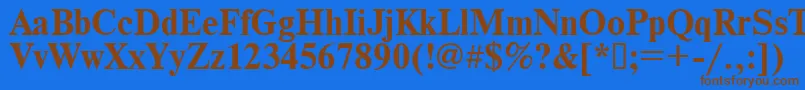 Times.KzBold Font – Brown Fonts on Blue Background