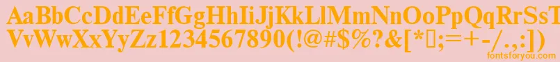 Times.KzBold Font – Orange Fonts on Pink Background