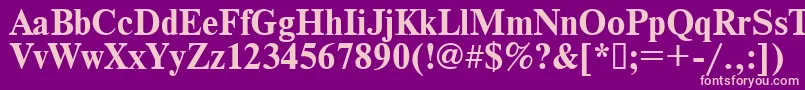 Times.KzBold Font – Pink Fonts on Purple Background