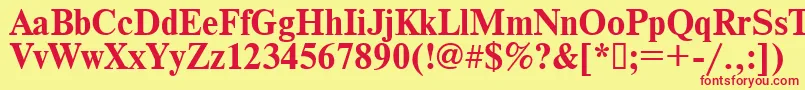 Times.KzBold Font – Red Fonts on Yellow Background
