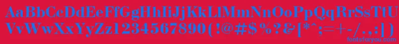 Bdn75C Font – Blue Fonts on Red Background