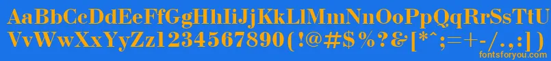 Bdn75C Font – Orange Fonts on Blue Background