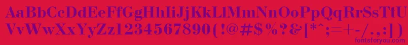 Bdn75C Font – Purple Fonts on Red Background