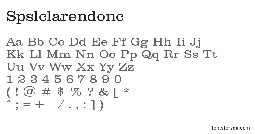 Czcionka Spslclarendonc – alfabet, cyfry, specjalne znaki