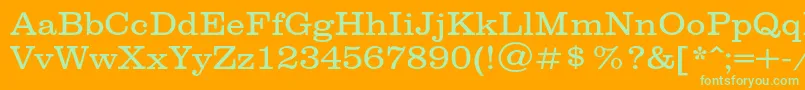 Spslclarendonc Font – Green Fonts on Orange Background