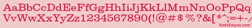 フォントSpslclarendonc – ピンクの背景に赤い文字